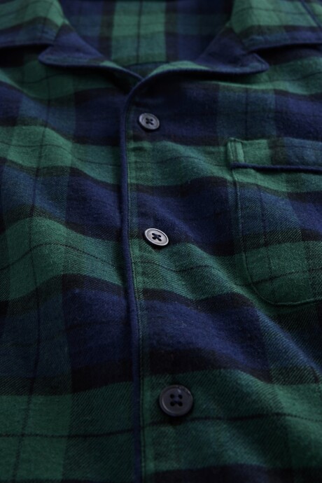 Pijama Set De Camisa Y Pantalón Flannel Hombre Fs Blackwatch