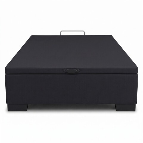 Base Box Baul para Sommier Colchon - Estructura Madera Maciza - Negro 110 x 188 x 35 cm