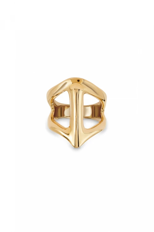 ANILLO DE ALEACIÓN DE METALES BAÑADO EN ORO 18K DE ESTRUCTURA MANTARRAYA Anillo