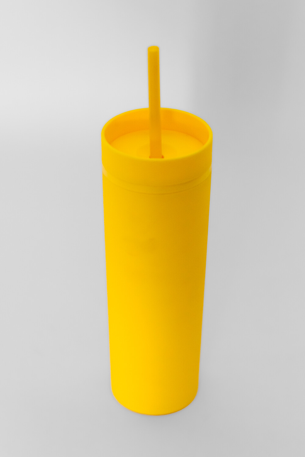 Vaso Con Tapa + Sorbito Beverly Alto Amarillo