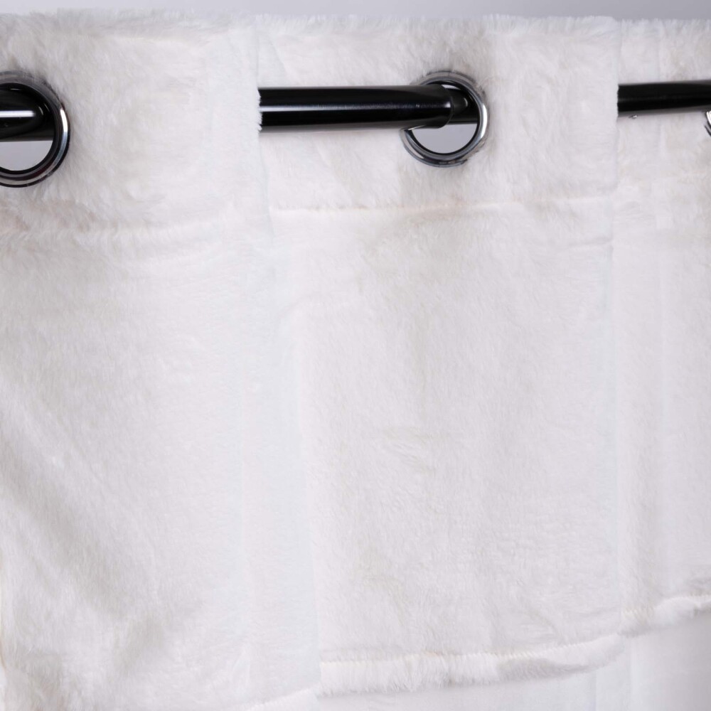 CORTINA C/ANILLAS POLIESTER NATURAL-BEIGE CARESSE