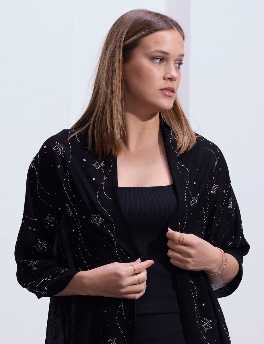 Pashmina Noche - Negro/plateado 