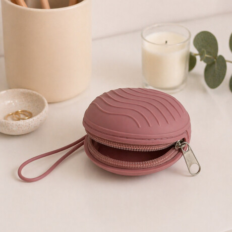 Monedero silicona con colgante Fucsia