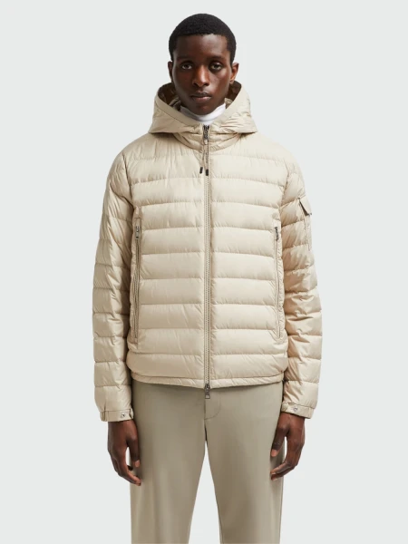 Moncler - Chaqueta rellena de plumas con capucha, Galion Crema