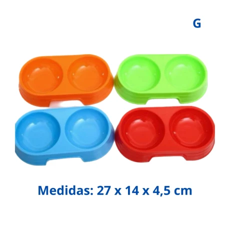 COMEDERO DOBLE PARA MASCOTA 27*14*4.5 Comedero Doble Para Mascota 27*14*4.5