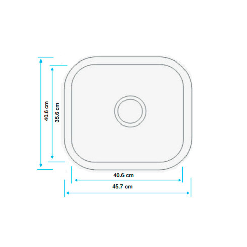 Pileta De Cocina Acero Inoxidable Simple 45.7X40.6X20.3Cm Bajo Y Sobre Mesada Incluye Desague Y Canastilla Aqualia 000
