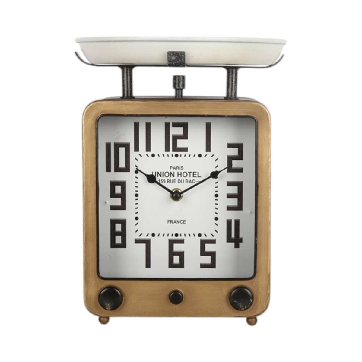 Reloj De Mesa Hierro 22X20X29Cm - Paris Union Hotel 
