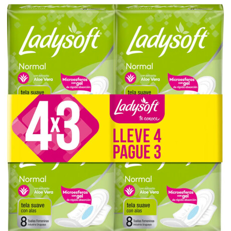 TOALLA FEMENINA LADYSOFT C/ALAS X 8 UNIDADES TOALLA FEMENINA LADYSOFT C/ALAS X 8 UNIDADES