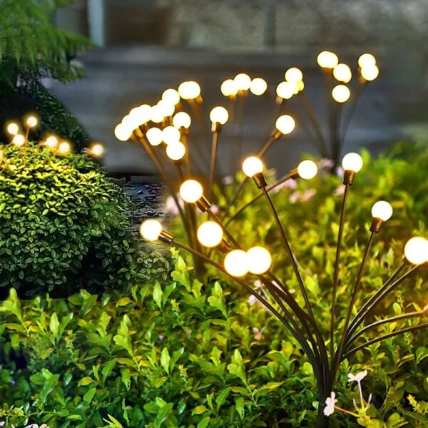 Luces Solares Luciérnaga Impermeables 8 Led Jardín Adorno X2 Luces Solares Luciérnaga Impermeables 8 Led Jardín Adorno X2