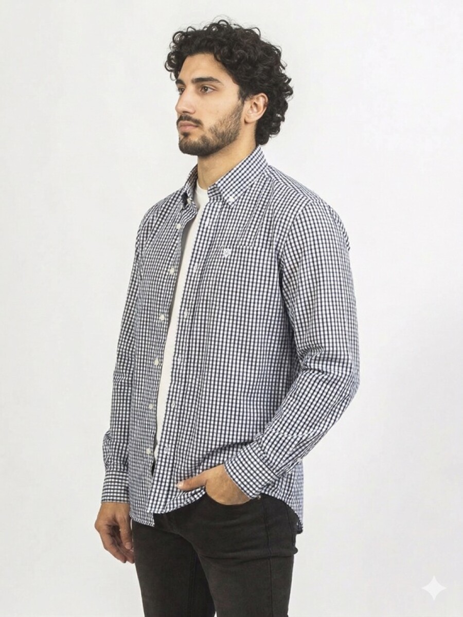 Camisa fantasia - Cuadro negro 