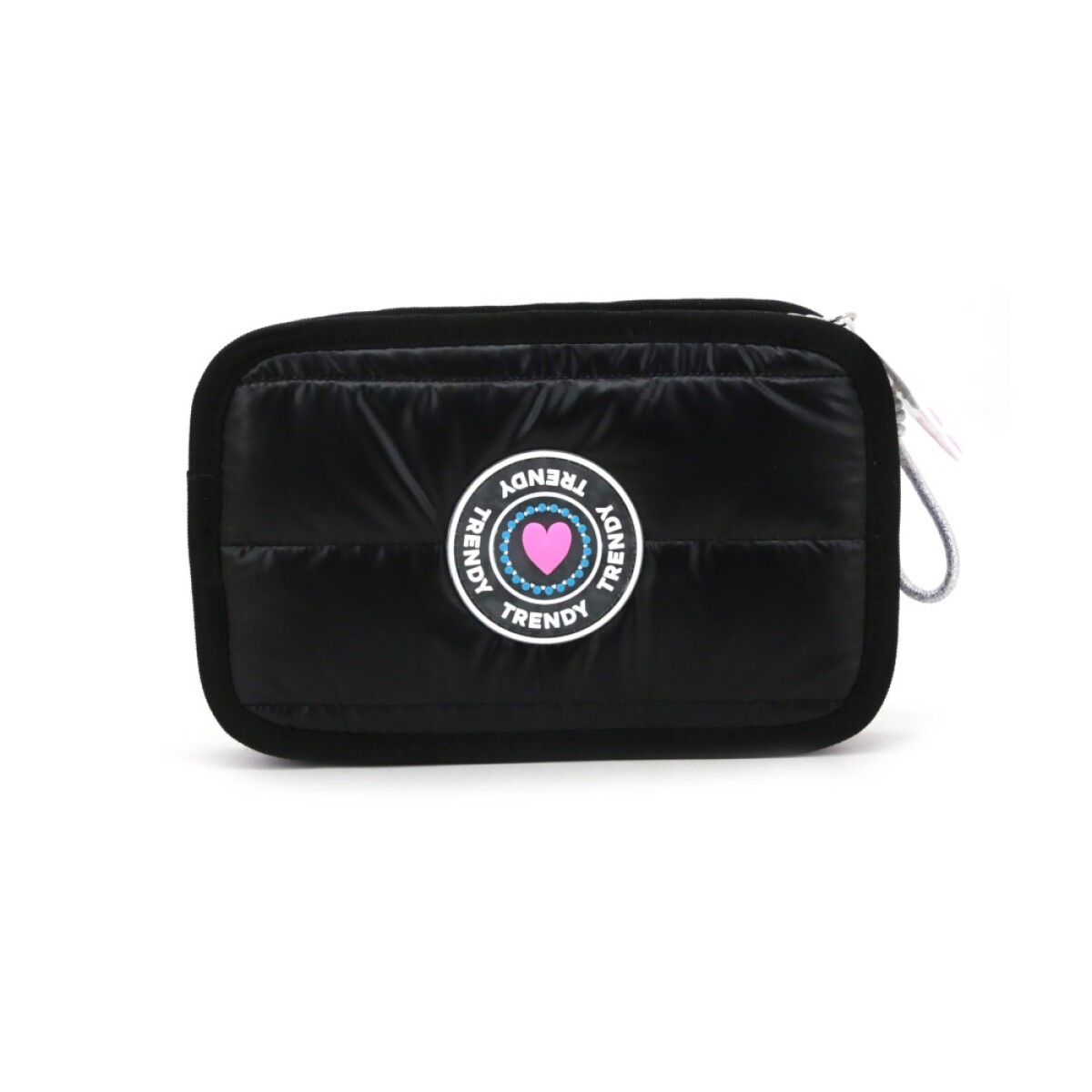 Cartuchera puffer metalizada - Negro 