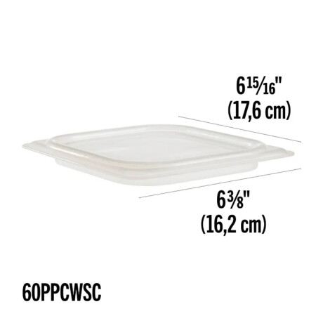 Tapa cuba policarbonato flexible GN 1/6 - 16.2x 17.6 cm Tapa cuba policarbonato flexible GN 1/6 - 16.2x 17.6 cm