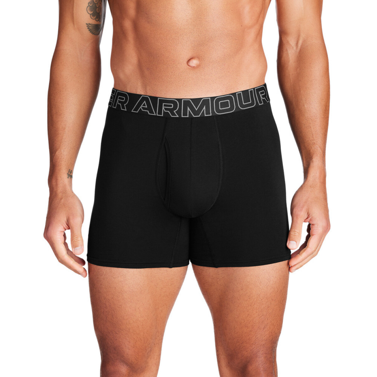 UA PERFORMANCE COTTON - SOLID 6 IN 3PK - BLK 