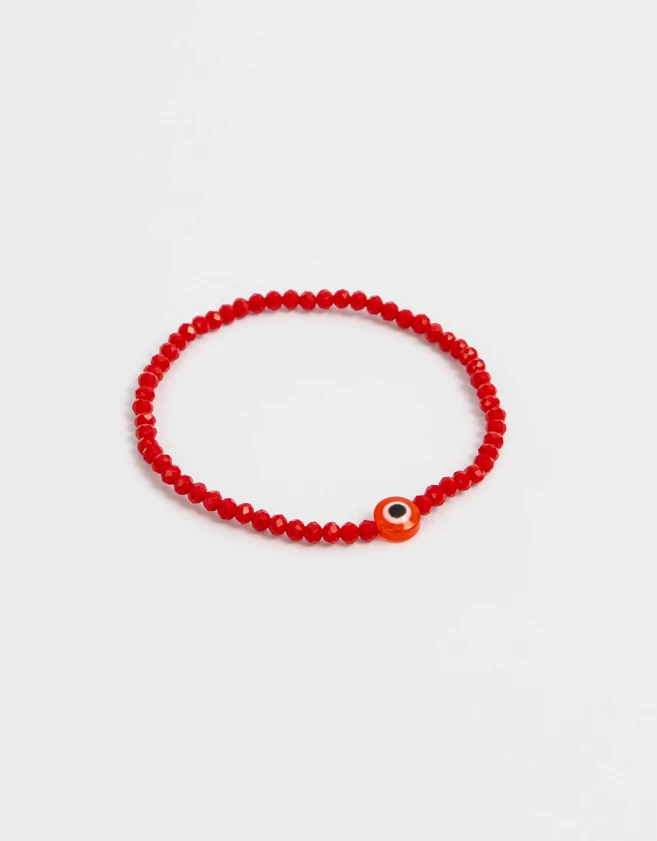 Pulseras Elásticas Pulsera Con Mostacillas - Rojo Medio