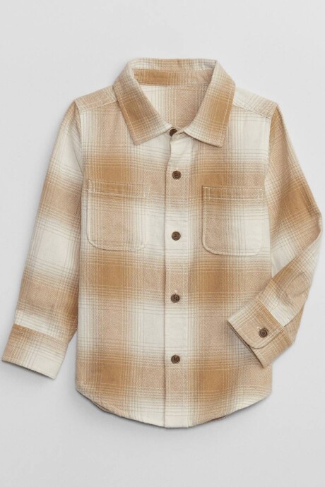 Camisa Flannel Toddler Niño Neutral Shadow Plaid