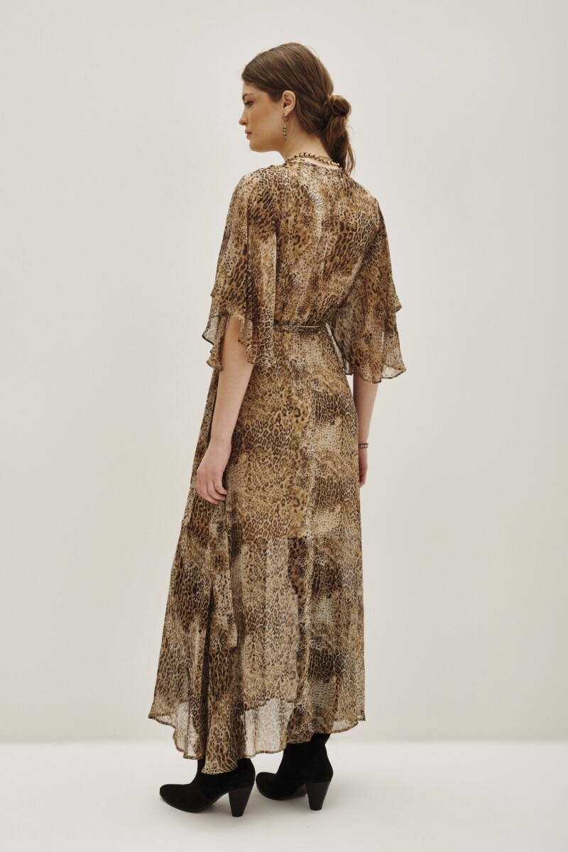 Vestido Andrea Animal Mini Marron