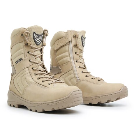 Botas tácticas Acero EXTREME - Cuero legítimo Arena