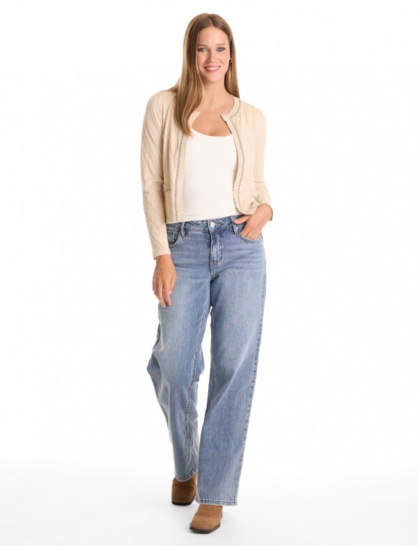 Cardigan Rombos & Cadena BEIGE