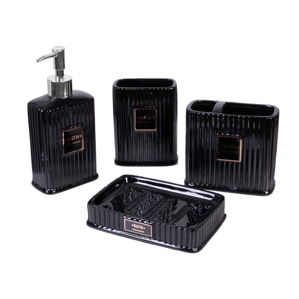 SET BAÑO CERAMICA NEGRO A097