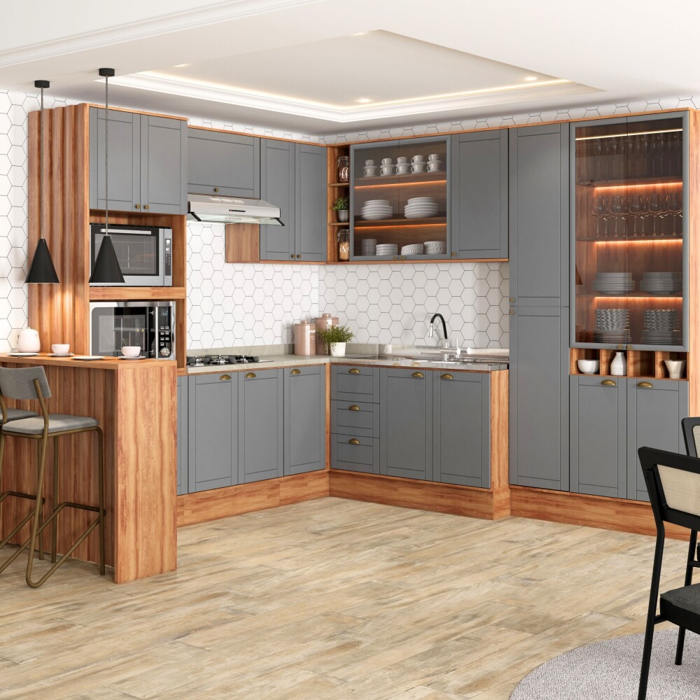 Aéreo Esquinero Americana 80cm 2 Puertas Gris Aéreo Esquinero Americana 80cm 2 Puertas Gris