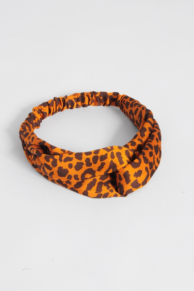 Vincha de tela animal print naranja