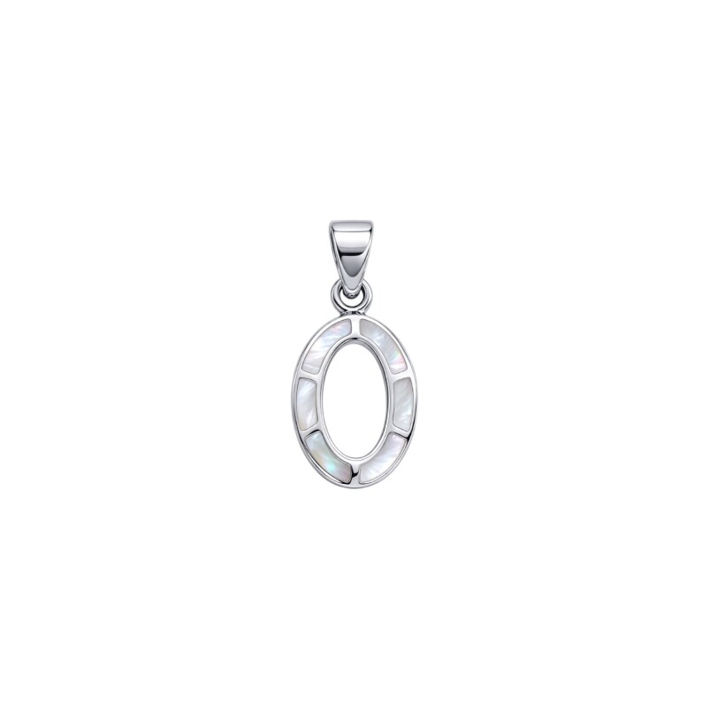 Dije Oval - Plata 925 - nacar- CP4743 conpiedra