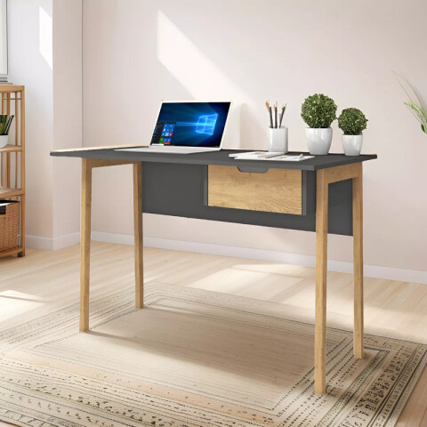 Escritorio 1 cajón Combinada con Patas en Madera - MDP - Linea Melilla Escritorio 1 cajón Combinada con Patas en Madera - MDP - Linea Melilla