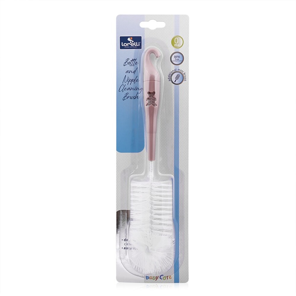 Cepillo limpia biberon LORELLI rosado