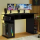 Escritorio Gamer Mesa Para Pc Estantes Calidad Negro