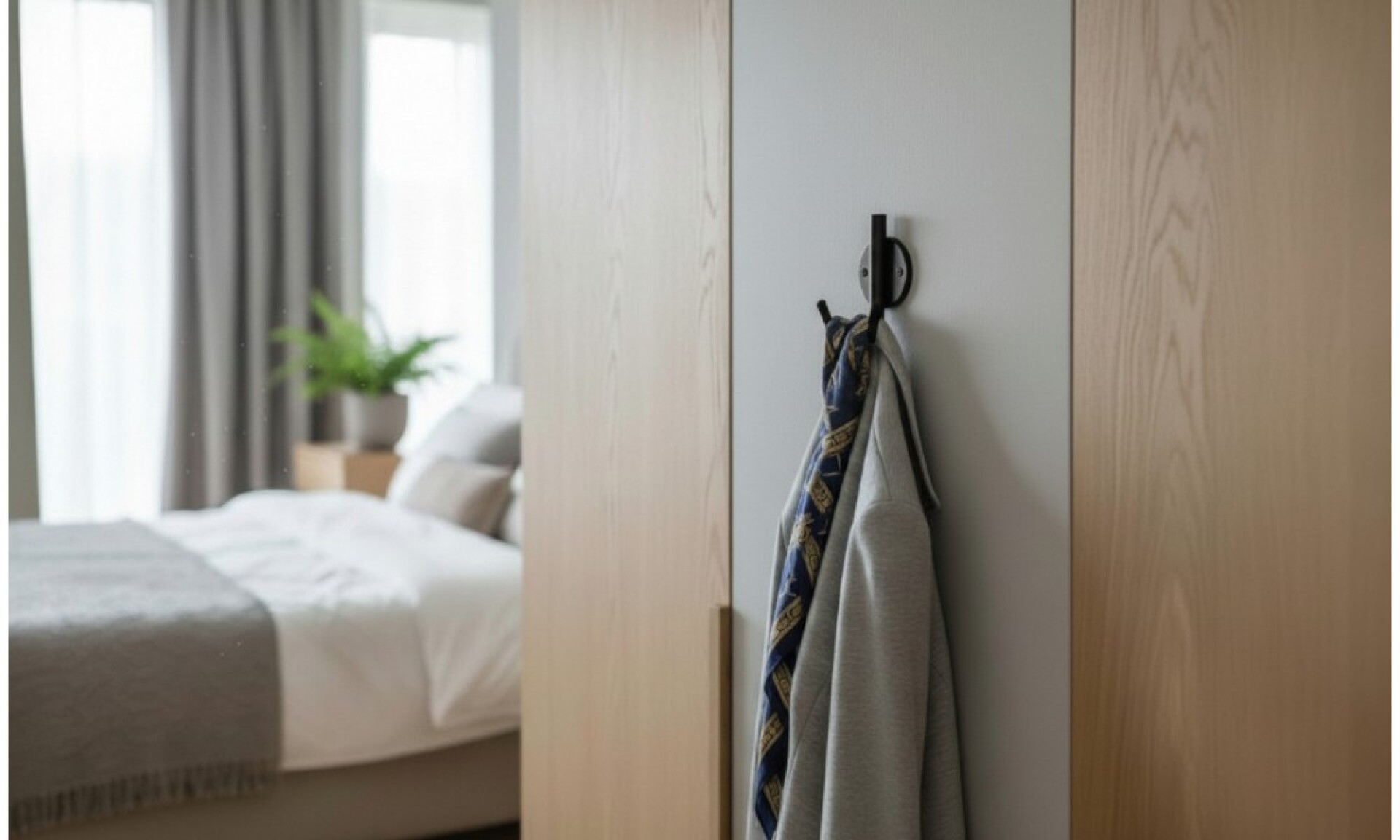 Perchero Doble Sch004 Negro Mate 