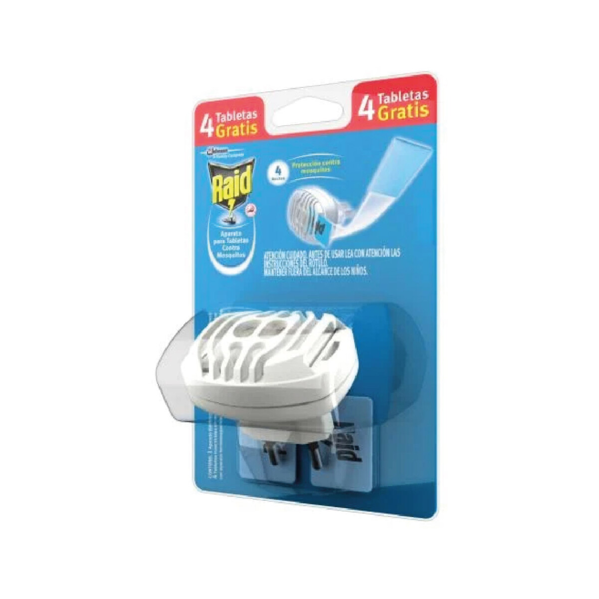 APARATO PARA TABLETA MATA MOSQUITOS RAID + 4 GRATIS BLISTER 