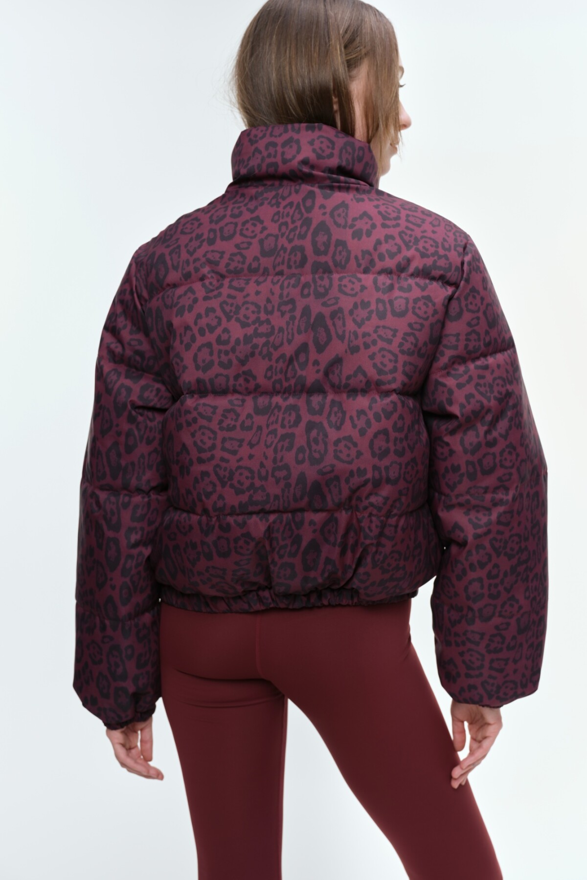 Campera Leopardo Burdeos