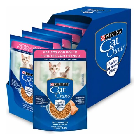 CAT CHOW EN SALSA GATITOS POLLO 85 GRS CAJA X 15 UNIDADES