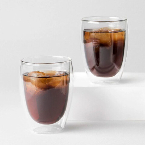 Vaso térmico de vidrio de doble pared 350ml Vaso Térmico De Vidrio De Doble Pared 350ml
