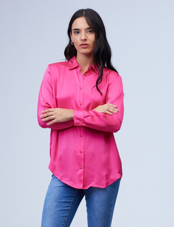 Camisa Saten FUCSIA