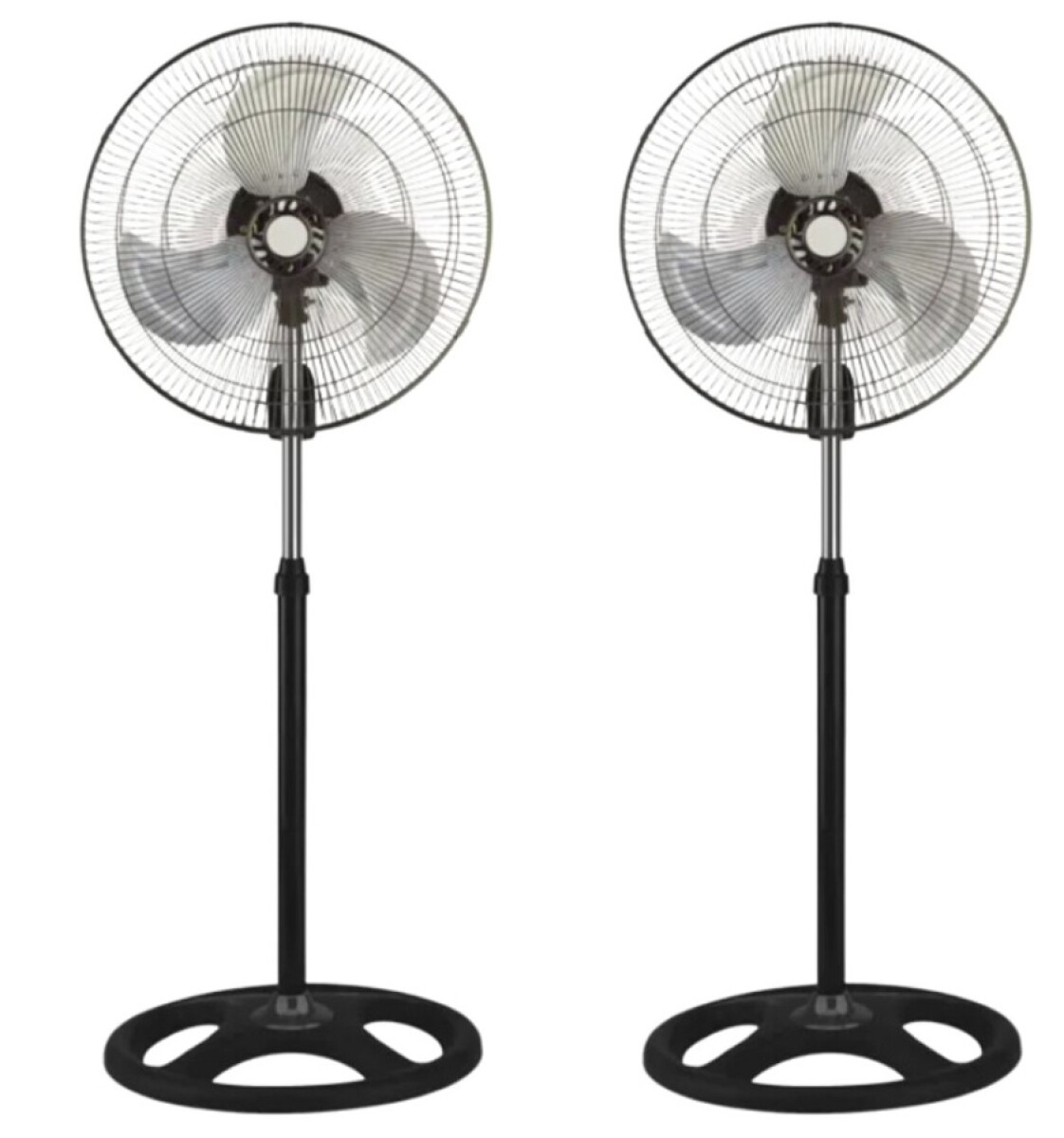 Pack x2 Ventilador De Metal Pie Negro - Negro 
