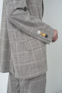 CHAQUETA EN CHECK DE ALGODON Gris