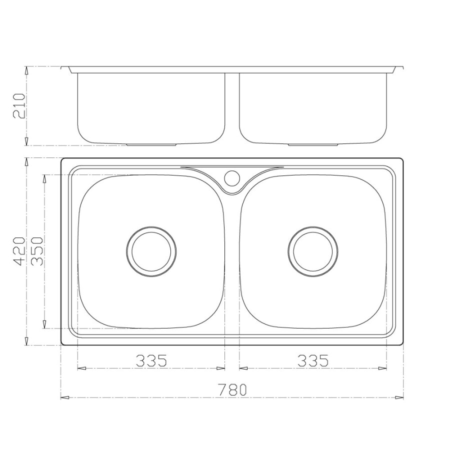 Pileta Doble 78 x 42 Pileta Doble 78 x 42