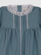 Vestidode Lino Con Tiras Bordadas Verde