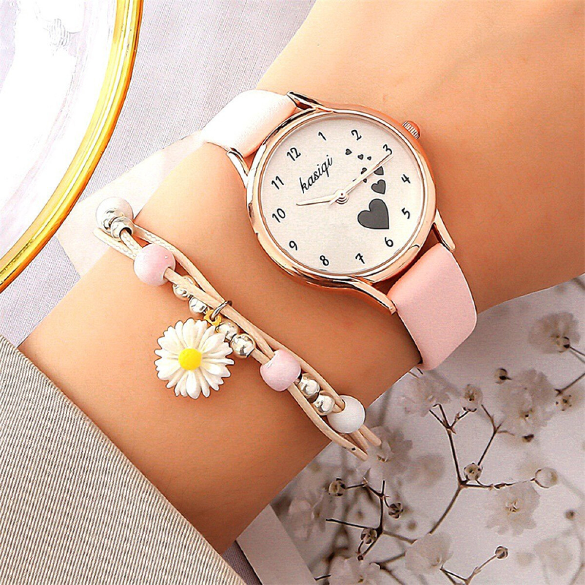 Set de reloj para dama - Margarita con Pulsera 
