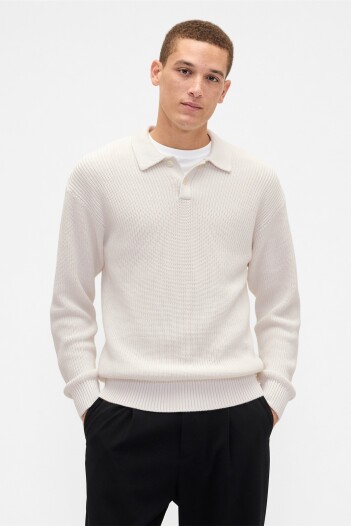 Buzo Tipo Polo Rib Hombre Carls Stone