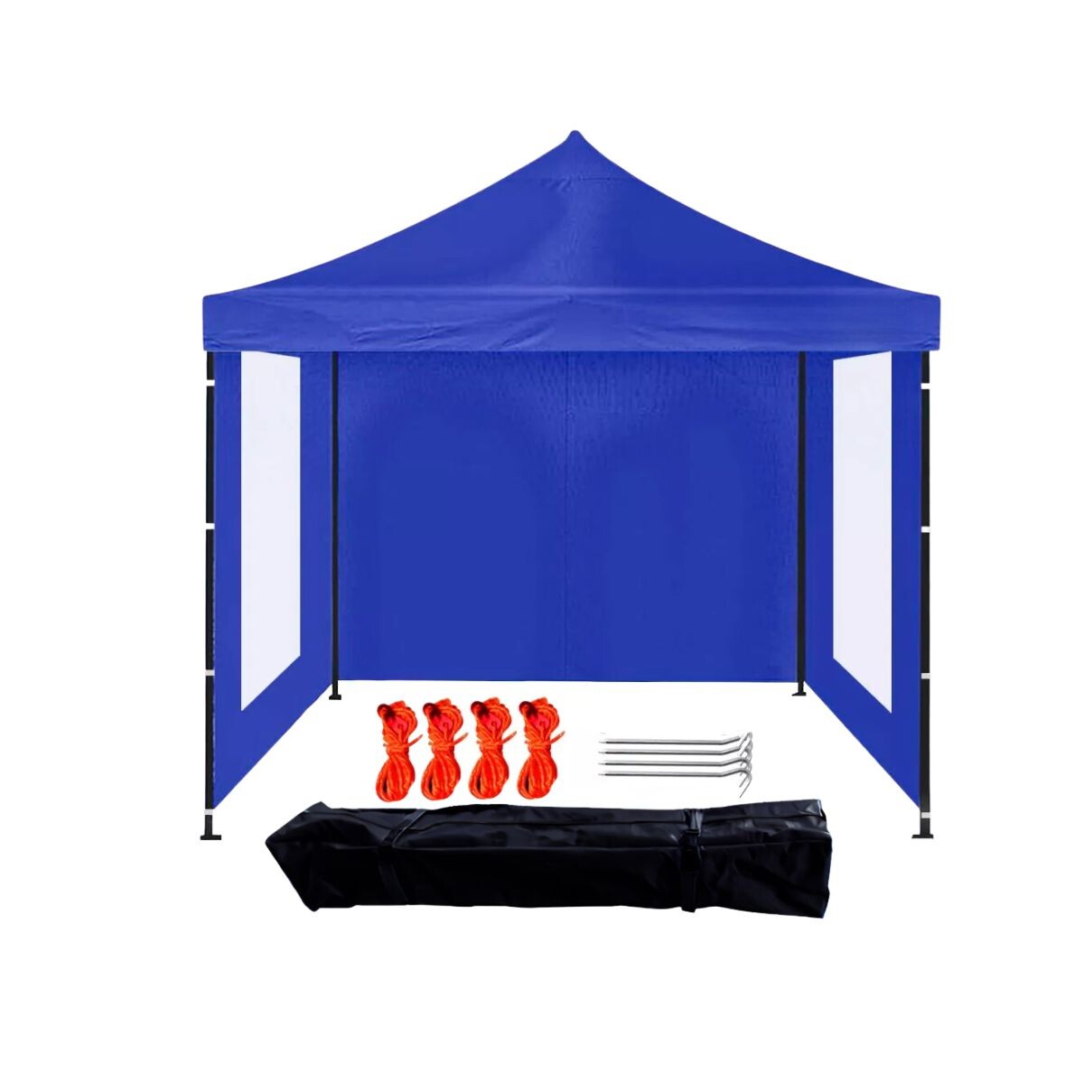 Gazebo Plegable con Paredes y Ventanas 3x3 Para Playa o Jardín Autoarmable Color Azul - Gazebo Plegable Reforzado 3x3 M Con Paredes Carpa Autoarmable Jardin Playa Patio Toldo Imback Azul 