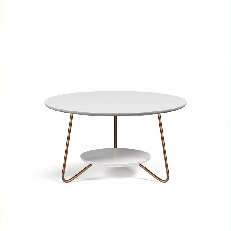 Set Mesa Ratona + Mesa Auxiliar Living Nordico Blanco