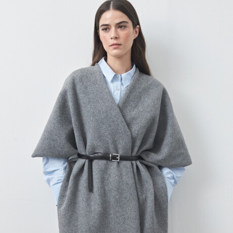 PONCHO FAVA Gris Melange