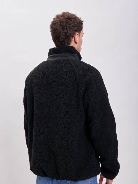 Campera sherpa Negro