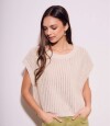Chaleco Lurex Beige Melange