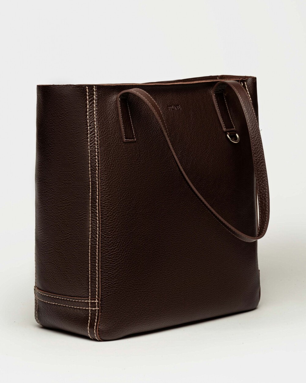 Shopper Vera en cuero graneado Chocolate