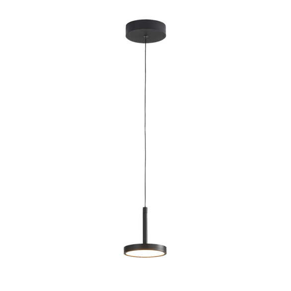 Colgante LED negro 7,5W cálido CORVUS Ø120mm BA0200