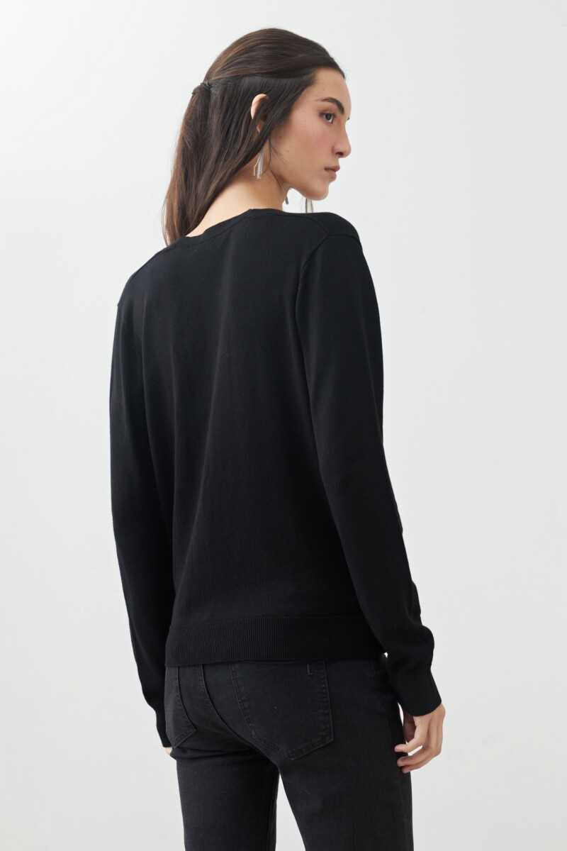 Sweater escote V negro