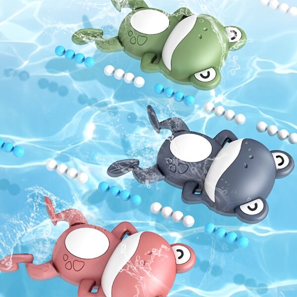 Juguete De Baño Rana Nadadora Con Movimiento Ducha Bebés Variante Color Verde